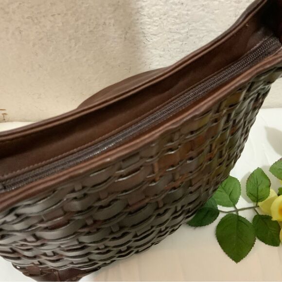 VTG Sharif Woven Leather Handbag Purse - Picture 8 of 16